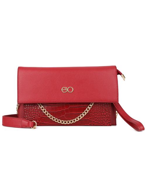 red leatherette (pu) regular clutch - 16600931 - Very Small Image - 1