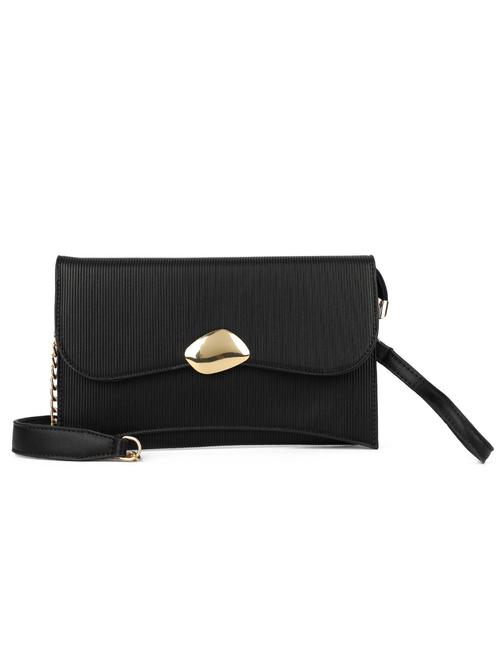 black leatherette (pu) regular clutch - 16600934 - Very Small Image - 1