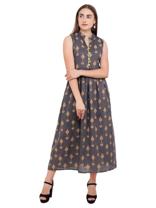 ikat printed flared kurta - 16601762 - Very Small Image - 1