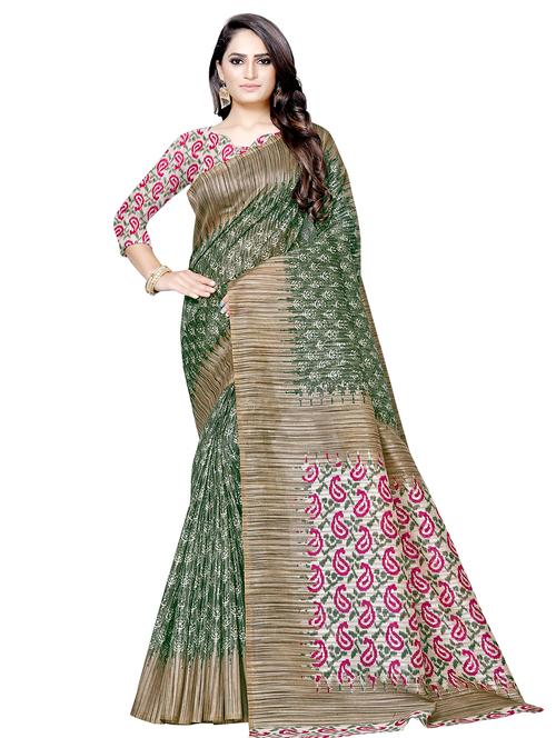 abstract printed saree with blouse - 16602402 - Very Small Image - 1