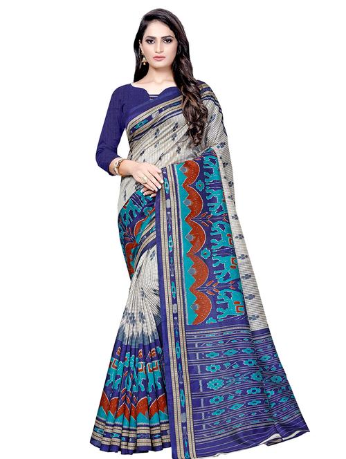 conversational printed saree with blouse - 16602464 - Very Small Image - 1