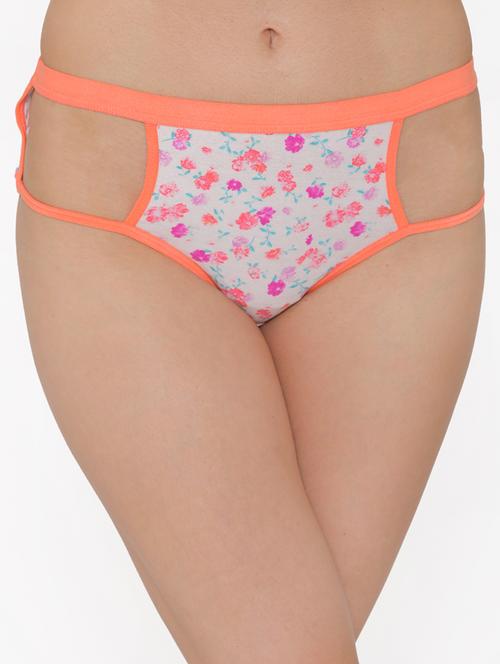 cut out detail floral hipster panty - 16602741 - Very Small Image - 1