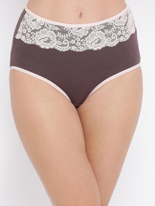 high rise lace detail hipster panty - 16602802 - Very Small Image - 1