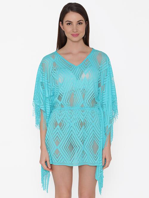 fringed laced sheer kaftan - 16602807 - Very Small Image - 1