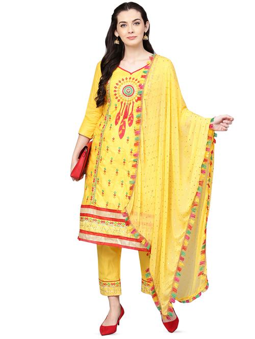 embroidered kurta pant with dupatta suit set - 16602811 - Very Small Image - 1