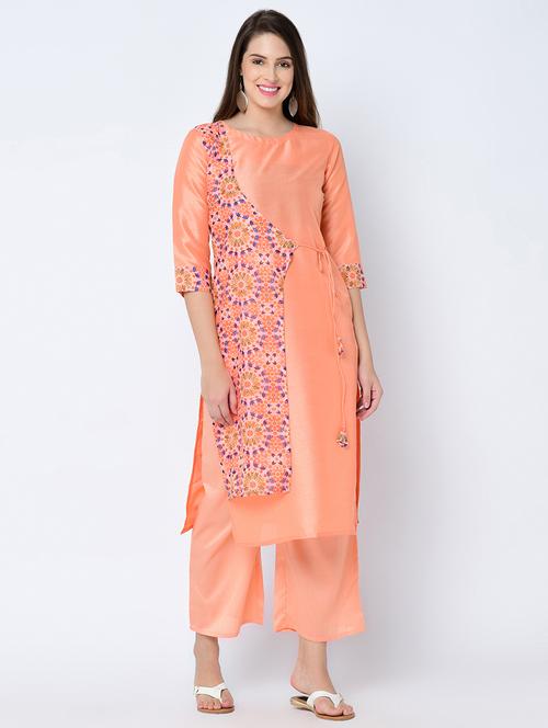 overlay kurta palazzo set - 16602908 - Very Small Image - 1