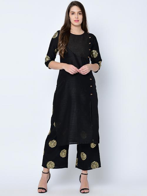 solid kurta palazzo set - 16602909 - Very Small Image - 1