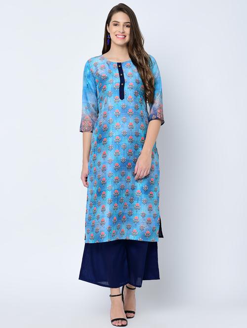 floral kurta palazzo set - 16602913 - Very Small Image - 1