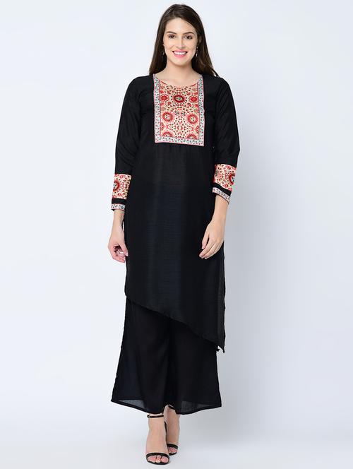 printed kurta palazzo set - 16602923 - Very Small Image - 1