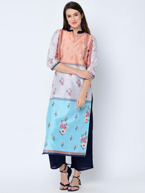 floral kurta palazzo set - 16602924 - Very Small Image - 1