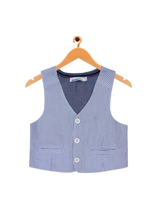v neck striped waist coat - 16603474 - Very Small Image - 1