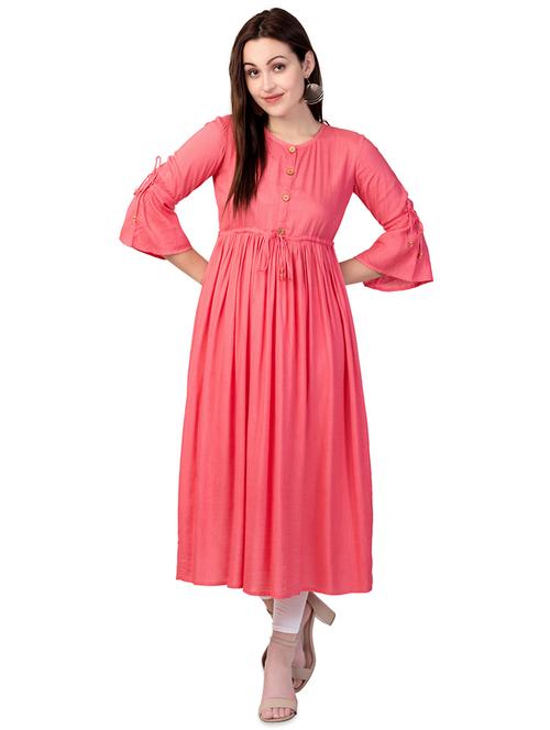solid flared kurta - 16603489 - Very Small Image - 1