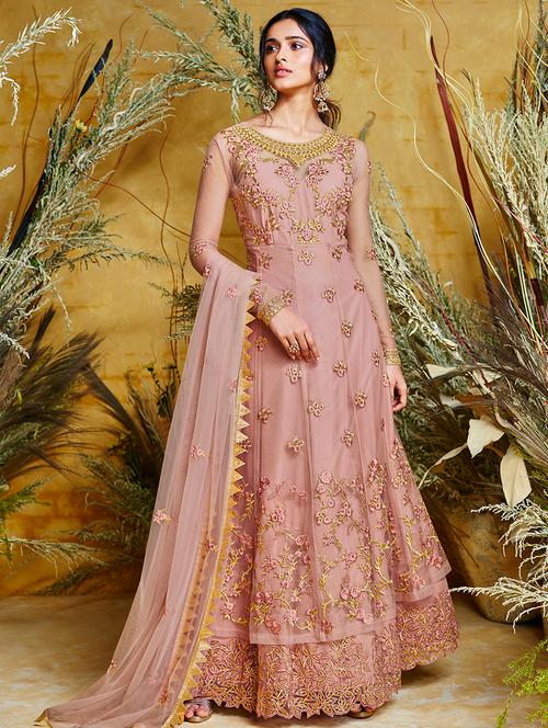 embroidered semi-stitched suit - 16603637 - Very Small Image - 1