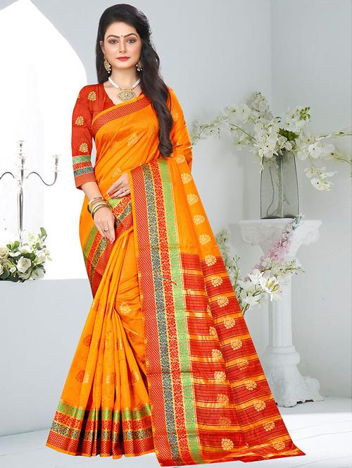 self-design woven saree with blouse - 16603778 - Very Small Image - 1