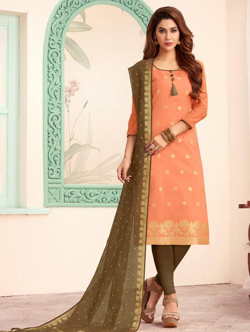 banarasi silk unstitched suit - 16603865 - Very Small Image - 1