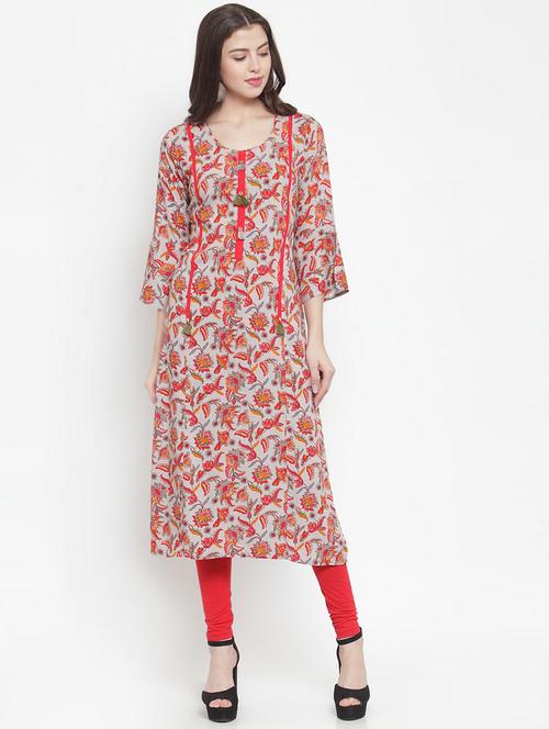 floral printed straight kurta - 16604410 - Very Small Image - 1