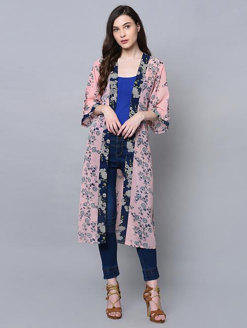 kimono sleeved floral shrug - 16604435 - Very Small Image - 1