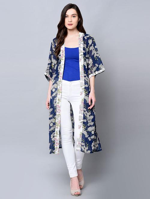 kimono sleeved floral shrug - 16604437 - Very Small Image - 1