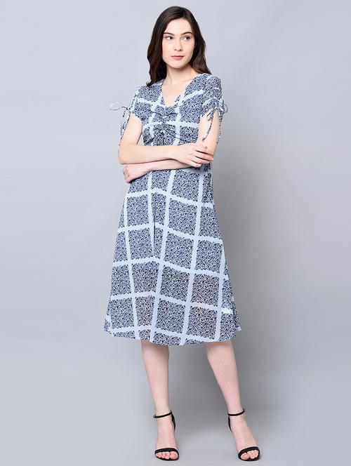 ruched detail floral a-line dress - 16604599 - Very Small Image - 1