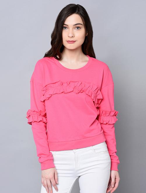frill detail long sleeved top - 16604619 - Very Small Image - 1