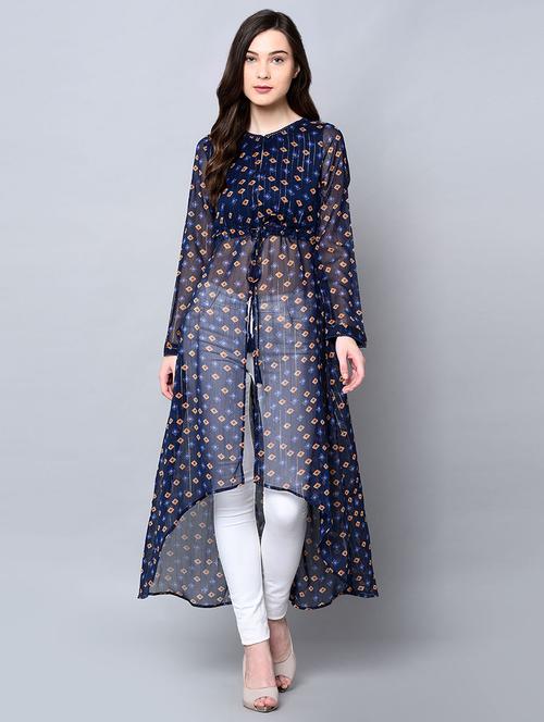 tie up waist high-low tunic - 16604627 - Very Small Image - 1