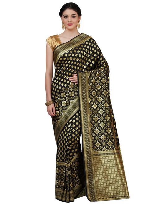 zari work banarasi saree with blouse - 16605614 - Very Small Image - 1
