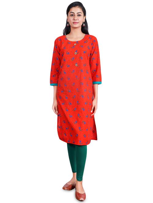 floral straight kurta - 16605645 - Very Small Image - 1