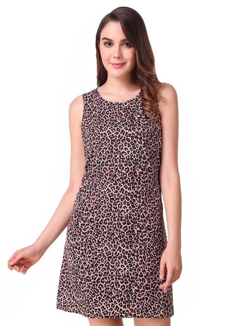 round neck floral a-line dress - 16607204 - Very Small Image - 1
