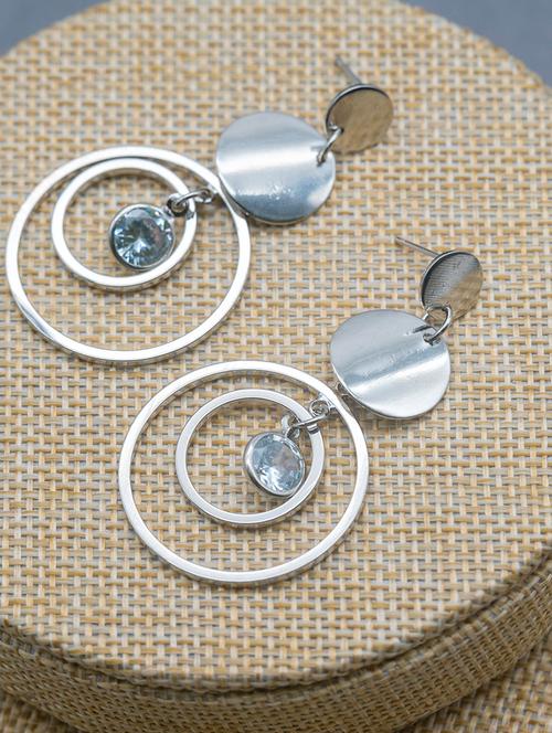 silver plated drop earring - 16607276 - Very Small Image - 1