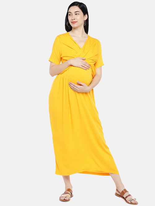 tie knot back wrap maternity dress - 16607417 - Very Small Image - 1