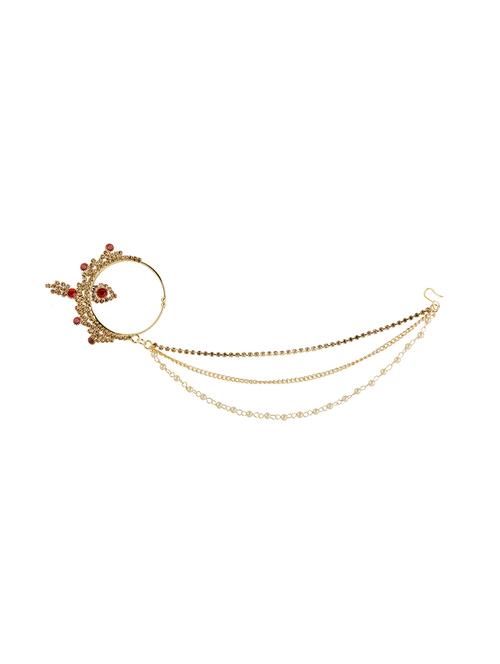 red gold plated naath nose pin - 16607652 - Very Small Image - 1