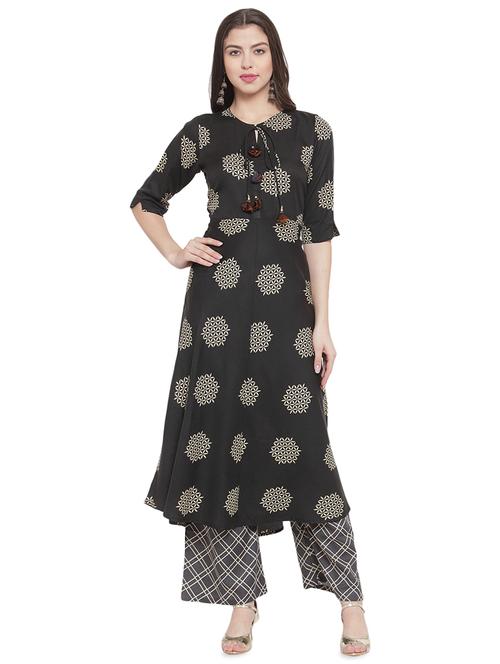printed kurta palazzo set - 16608056 - Very Small Image - 1
