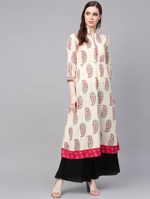 floral a-line kurta - 16608518 - Very Small Image - 1