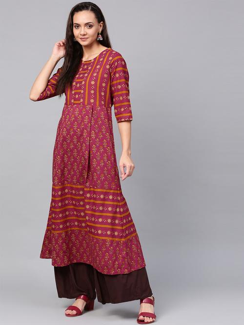 floral a-line kurta - 16608519 - Very Small Image - 1