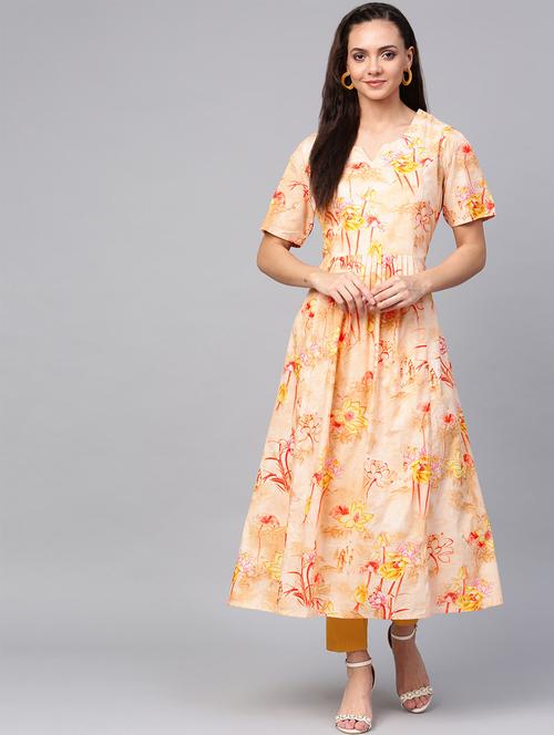 floral flared kurta - 16608527 - Very Small Image - 1