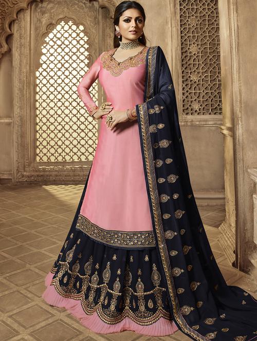 embroidered semi-stitched suit - 16608677 - Very Small Image - 1