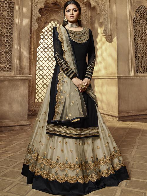 embroidered semi-stitched suit - 16608678 - Very Small Image - 1