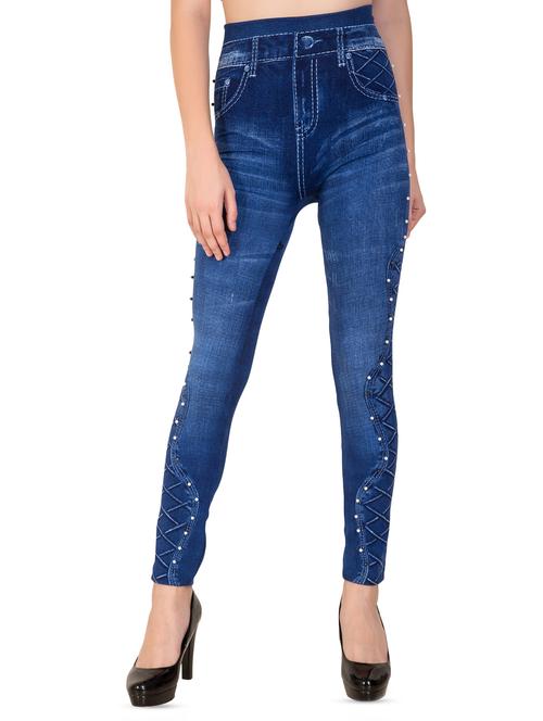 high rise denim print jegging - 16609460 - Very Small Image - 1