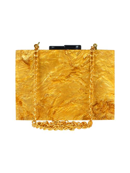 yellow wood box clutch - 16610415 - Very Small Image - 1