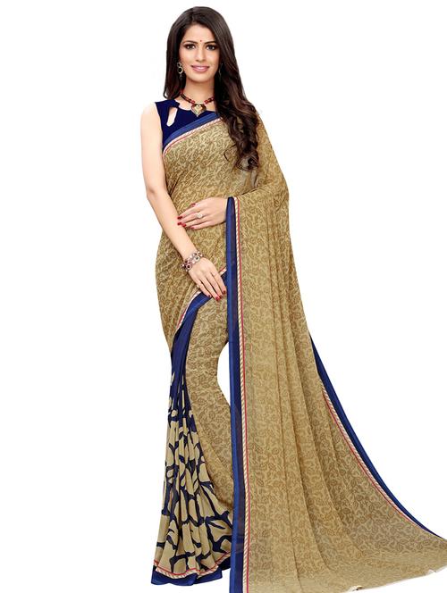 floral printed saree with blouse - 16610956 - Very Small Image - 1