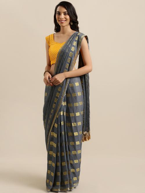 jacquard woven saree with blouse - 16611093 - Very Small Image - 1