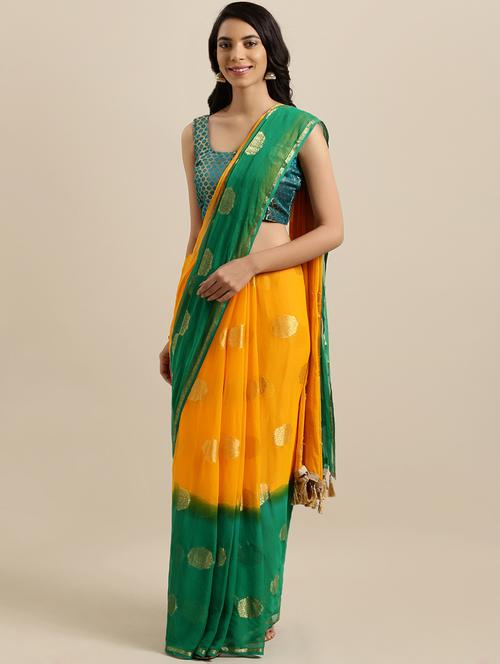 jacquard woven saree with blouse - 16611100 - Very Small Image - 1