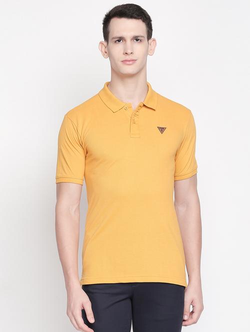 yellow solid polo t-shirt - 16611633 - Very Small Image - 1