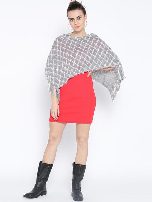 fringed hem poncho - 16611743 - Very Small Image - 1