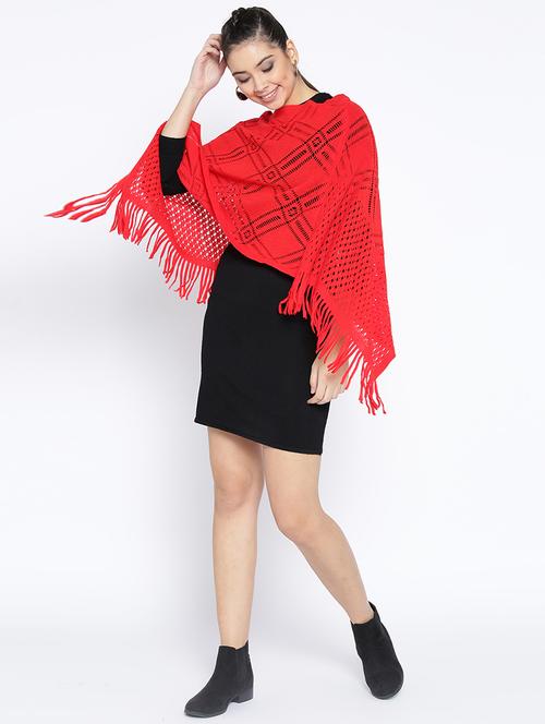 fringed hem poncho - 16611753 - Very Small Image - 1