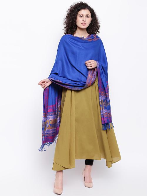 jacquard woven viscose liva shawl - 16611766 - Very Small Image - 1