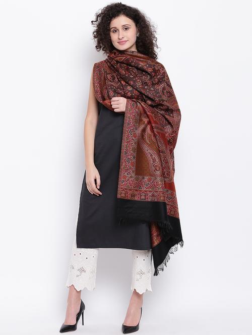 jacquard ethinic designer shawl - 16611791 - Very Small Image - 1