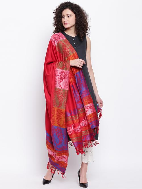 jacquard woven viscose liva shawl - 16611815 - Very Small Image - 1