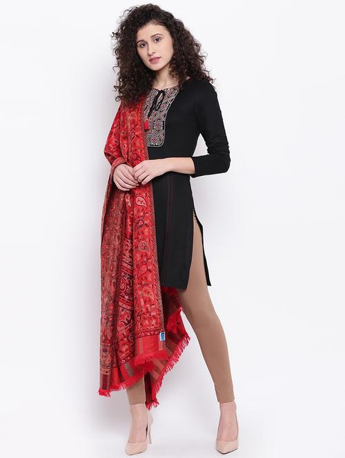 jacquard woven viscose shawl - 16611817 - Very Small Image - 1