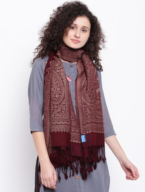 fringed hem paisley stole - 16611862 - Very Small Image - 1